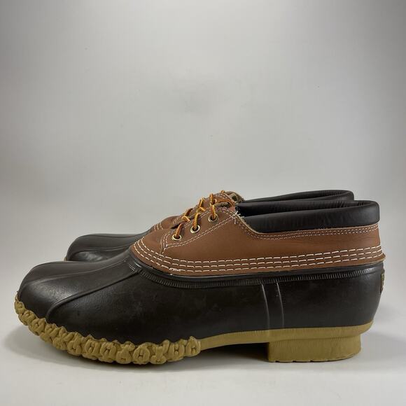 LL Bean Bean Boots Mens Size 14 Waterproof Leather 3 Eye Duck Rain Boots Low main image 13